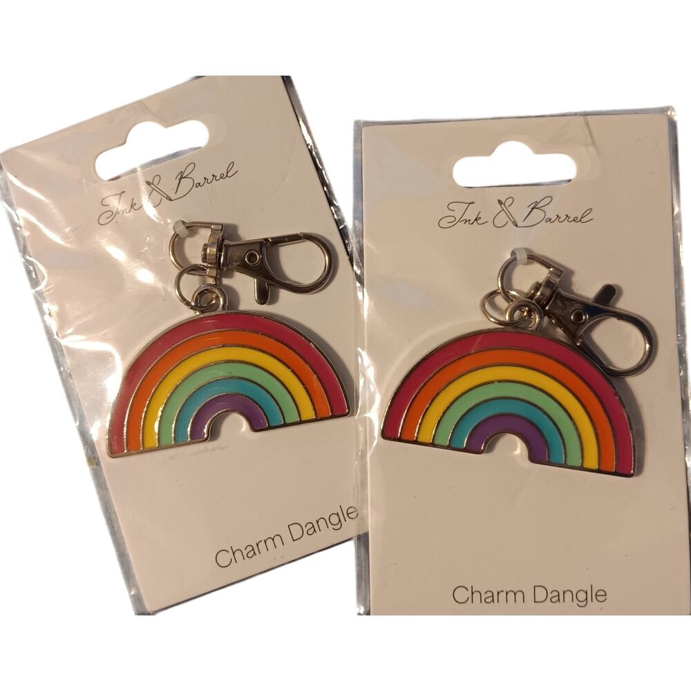 Rainbow Charm Keychains From Ink & Barrel NEW (Set of 2 Keychains) Pride LQBTQ
